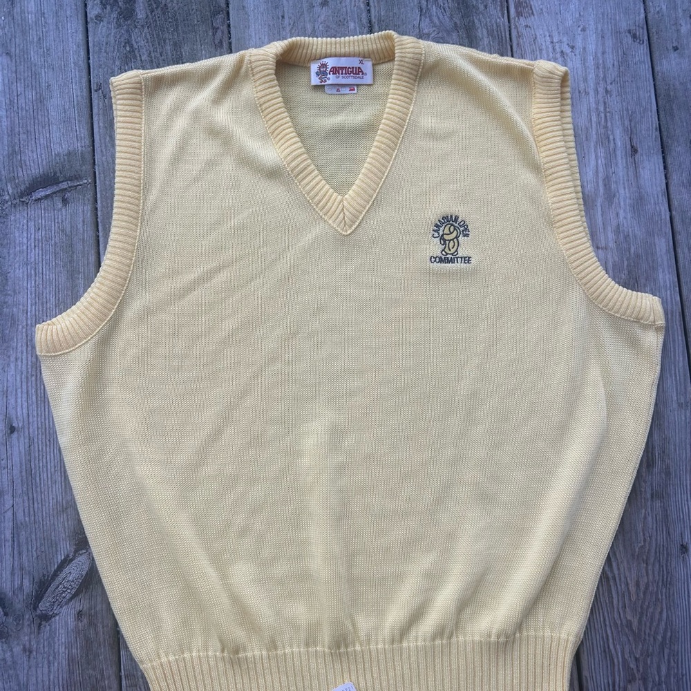 Vintage 90s Antigua Golf Sweater Vest Canadian Open Men’s XL Preppy